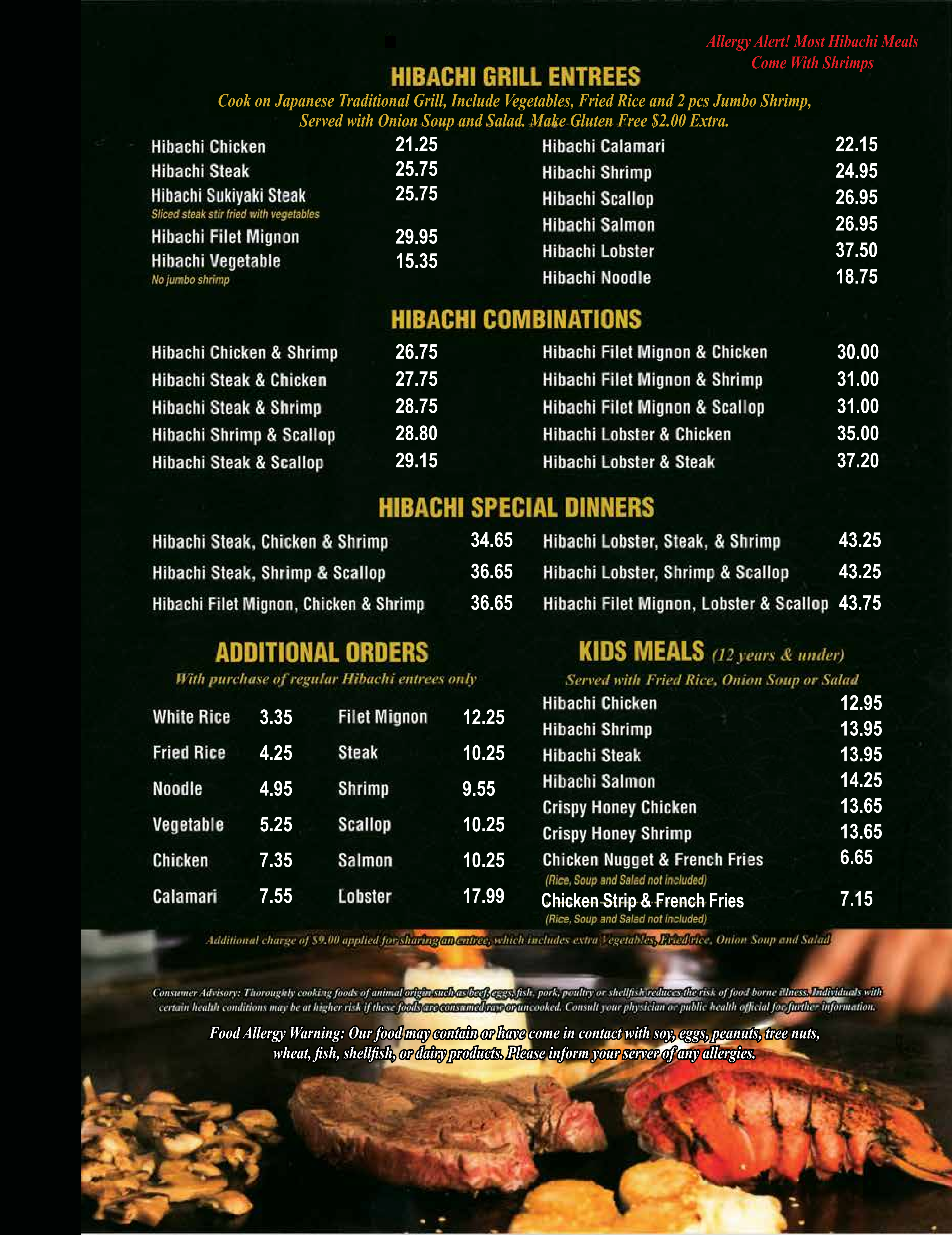 All Day Menu - Kyoto Sushi Steak House